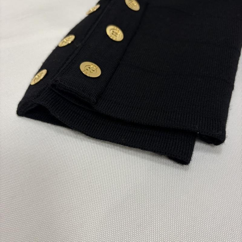 イヴサンローラン Yves Saint Laurent ニット、セーター 長袖 SU68-867 ボーダー ゴールドボタン ウール100％ Black M M  黒 / ブラック / black レディース USED 古着 中古 50168984