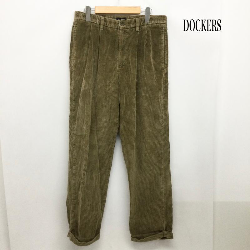 ドッカーズ DOCKERS パンツ チノパン DOCKERS 2タック 太畝コーデュロイパンツ 33インチ 無地 茶 / ブラウン / brown メンズ USED 古着 中古 50168991
