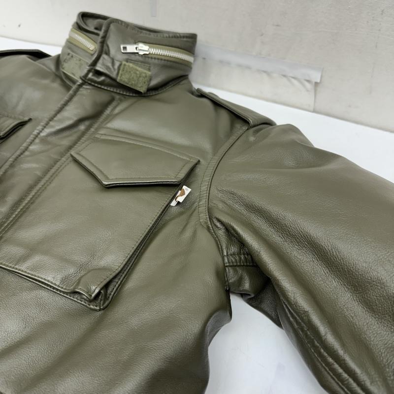 アベイシングエイプ A BATHING APE ジャケット、上着 ダウンジャケット M65 レザー ダウン ジャケット XS カーキオリーブ / カーキオリーブ / メンズ USED 古着 中古 50168992
