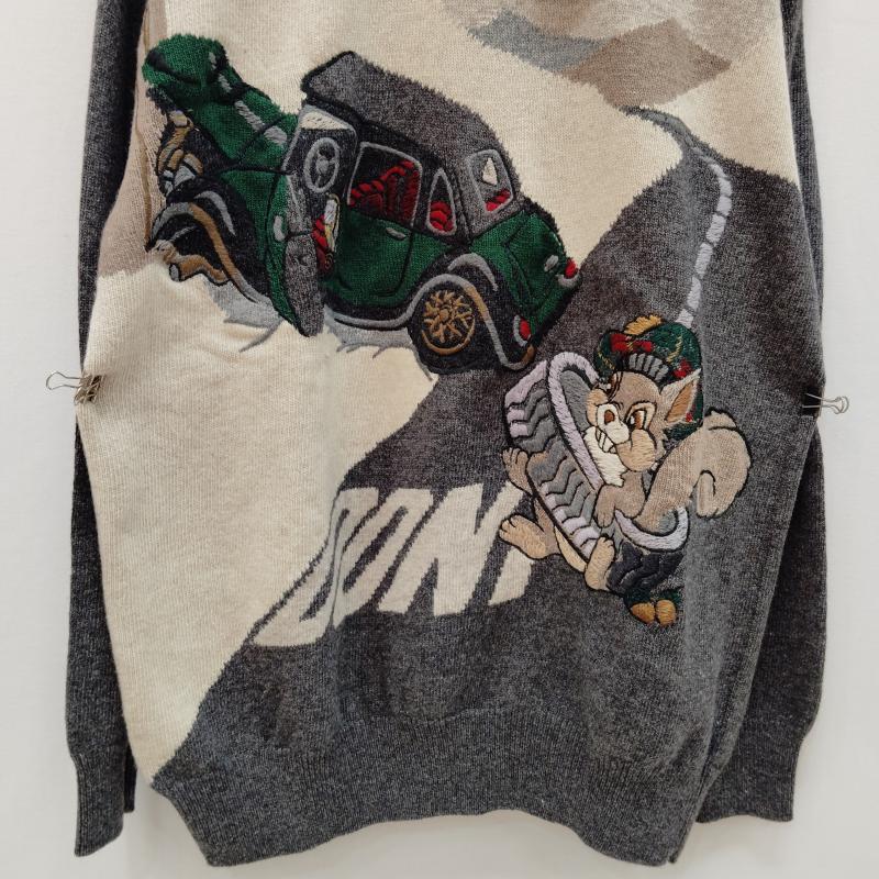 アイスバーグ ICEBERG ニット、セーター 長袖 90s イタリア製 ウール セーター レトロ キャラクター 刺繡 - 灰 / グレー / gray メンズ USED 古着 中古 50168996