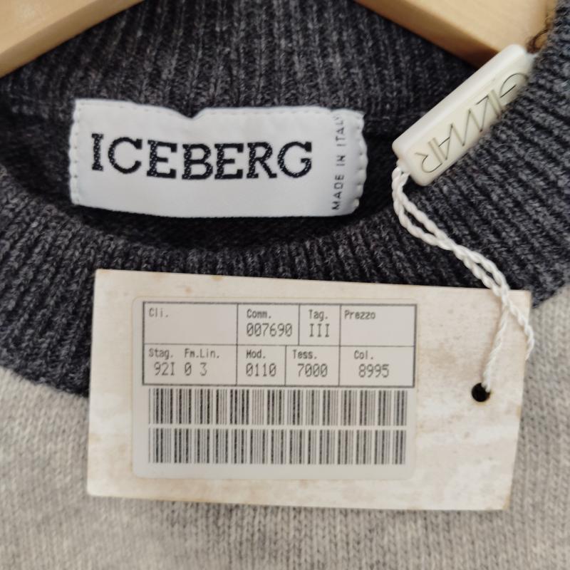 アイスバーグ ICEBERG ニット、セーター 長袖 90s イタリア製 ウール セーター レトロ キャラクター 刺繡 - 灰 / グレー / gray メンズ USED 古着 中古 50168996