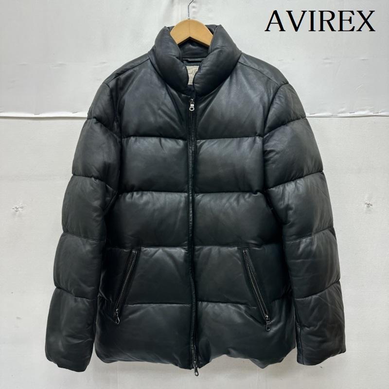 アヴィレックス AVIREX ジャケット、上着 ダウンジャケット ラム レザー ダウン ジャケット 6141050 M 黒 / ブラック / black メンズ USED 古着 中古 50168999
