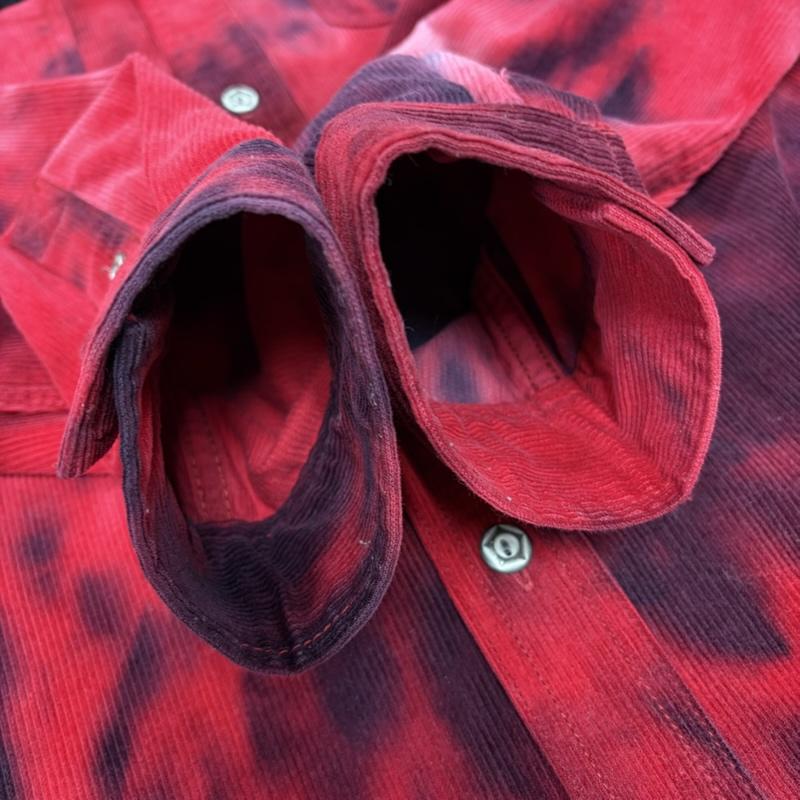 ヴァンソン VANSON シャツ、ブラウス 長袖 長袖 コーデュロイ イーグル ロゴ ワッペン 刺繍 タイダイ シャツ XL ロゴ、文字 X 刺繍 赤 / レッド / red X 黒 / ブラック / black メンズ USED 古着 中古 50169003