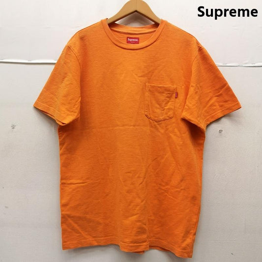 シュプリーム Supreme Tシャツ 半袖 ボックスロゴ ピスネーム ポケット 半袖 Tシャツ S/S TEE L 橙 / オレンジ / orange メンズ USED 古着 中古 50169014
