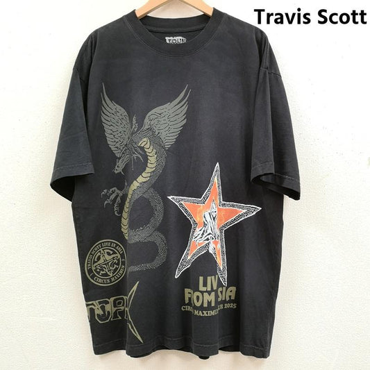 古着 USED Tシャツ 半袖 Travis Scottトラヴィス スコット CIRCUS MAXIMUS TOUR アジア ASIA 半袖 Tシャツ S/S TEE XL 黒 / ブラック / black メンズ USED 古着 中古 50169015