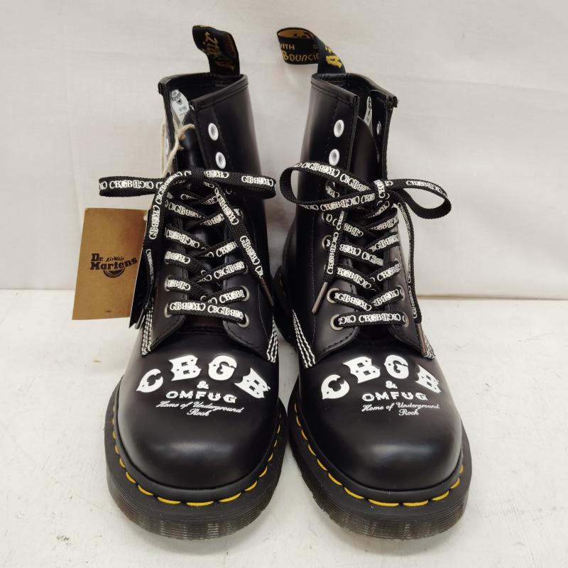 ドクターマーチン Dr.Martens ブーツ エンジニアブーツ 1460 8 ホール ブーツ CBGB ＆ OMFUG 60周年記念 コラボ UK：7 黒 / ブラック / black メンズ USED 古着 中古 50169063