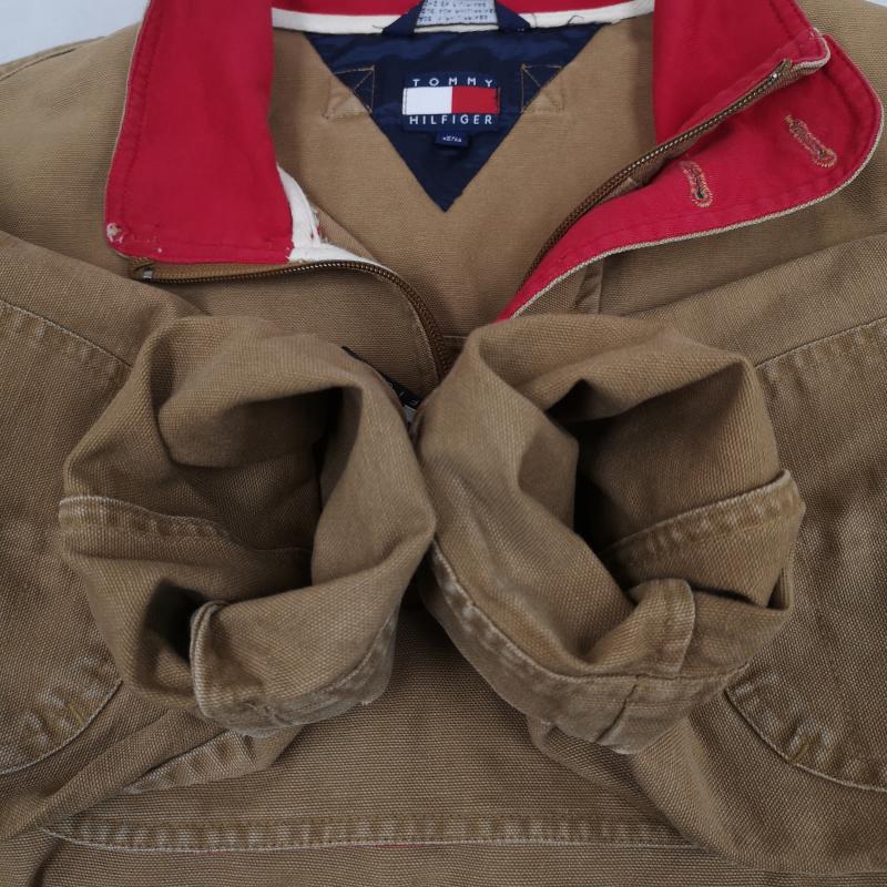 トミーヒルフィガー TOMMY HILFIGER ジャケット、上着 ジャンパー、ブルゾン 90s ダック地 ハーフ ジップ プルオーバー ハンティング アノラック ジャケット XL ベージュ / ベージュ / beige メンズ USED 古着 中古 50169066