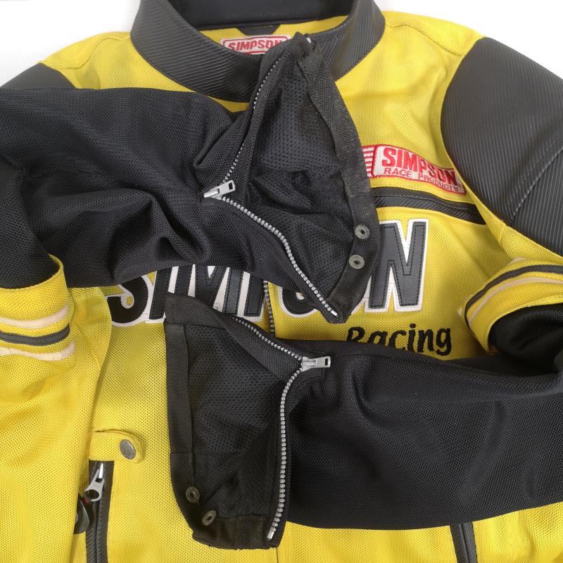 古着 USED ジャケット、上着 ジャンパー、ブルゾン SIMPSON Racing 袖取り外し可能 2WAY メッシュ レーシング ジャケット L 黄 / イエロー / yellow メンズ USED 古着 中古 50169068