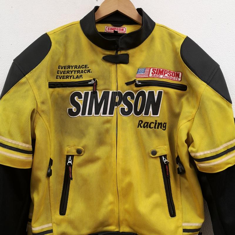 古着 USED ジャケット、上着 ジャンパー、ブルゾン SIMPSON Racing 袖取り外し可能 2WAY メッシュ レーシング ジャケット L 黄 / イエロー / yellow メンズ USED 古着 中古 50169068
