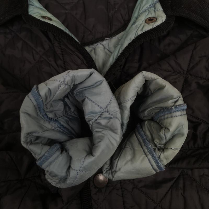 バーブァー Barbour ジャケット、上着 ジャンパー、ブルゾン LIDDESDALE コーデュロイ襟 キルティング ジャケット 黒 / ブラック / black メンズ USED 古着 中古 50169071