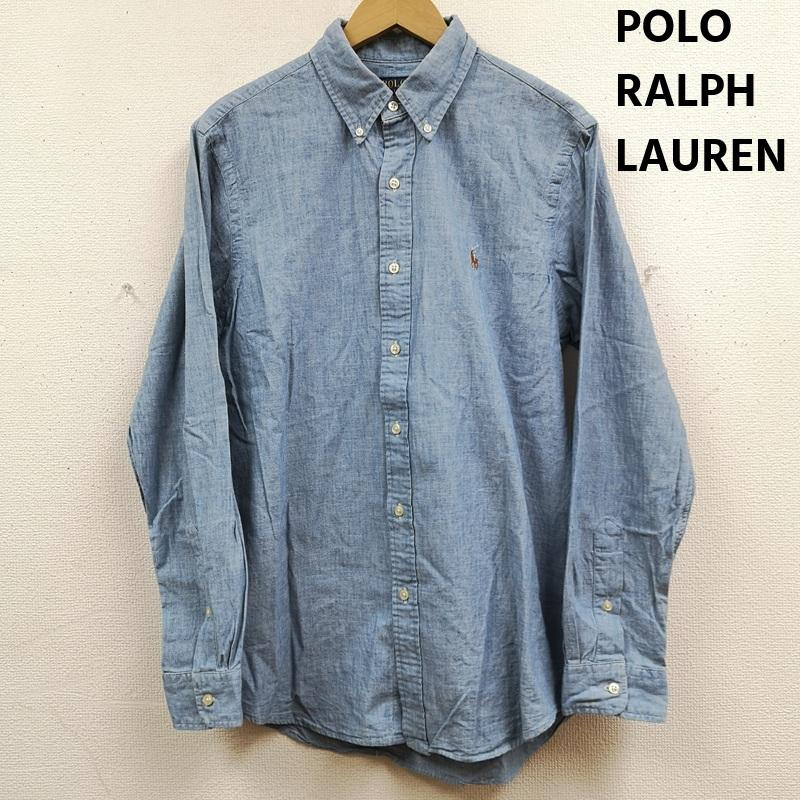 ポロラルフローレン POLO RALPH LAUREN シャツ、ブラウス 長袖 ポニー ロゴ 刺繍 ワンポイント 長袖 ボタンダウン シャンブレー シャツ M インディゴ / インディゴ / Indigo メンズ USED 古着 中古 50169075