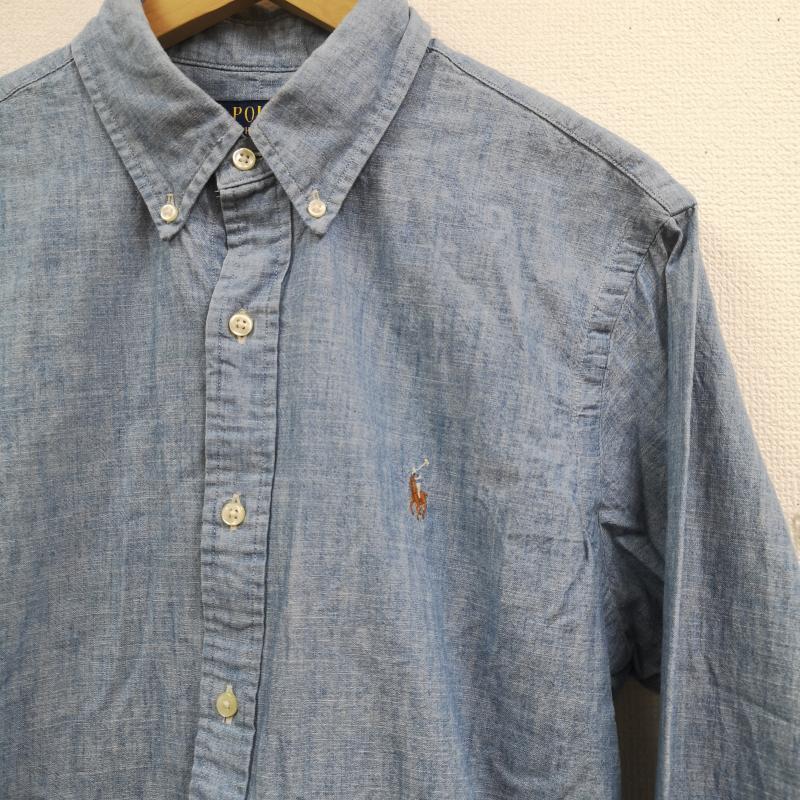 ポロラルフローレン POLO RALPH LAUREN シャツ、ブラウス 長袖 ポニー ロゴ 刺繍 ワンポイント 長袖 ボタンダウン シャンブレー シャツ M インディゴ / インディゴ / Indigo メンズ USED 古着 中古 50169075
