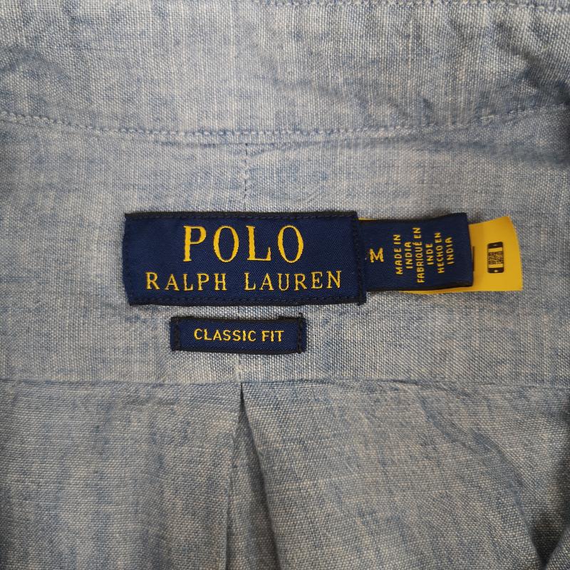 ポロラルフローレン POLO RALPH LAUREN シャツ、ブラウス 長袖 ポニー ロゴ 刺繍 ワンポイント 長袖 ボタンダウン シャンブレー シャツ M インディゴ / インディゴ / Indigo メンズ USED 古着 中古 50169075