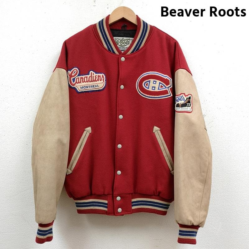 古着 USED ジャケット、上着 ジャンパー、ブルゾン Beaver Roots NHL Canadiens カナディアンズ アイスホッケー スタジアムジャンパー スタジャン L 赤 / レッド / red メンズ USED 古着 中古 50169081