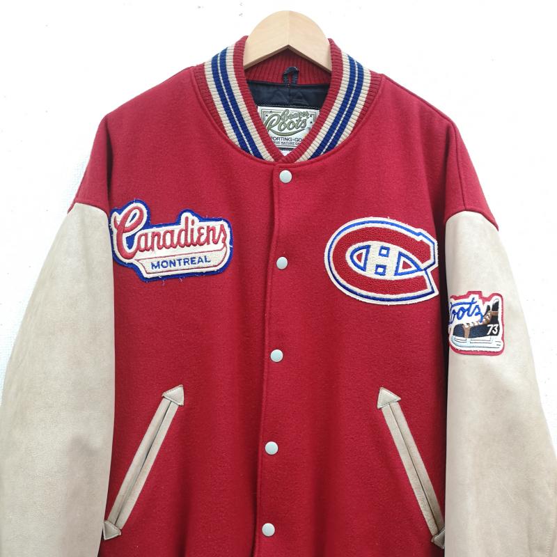 古着 USED ジャケット、上着 ジャンパー、ブルゾン Beaver Roots NHL Canadiens カナディアンズ アイスホッケー スタジアムジャンパー スタジャン L 赤 / レッド / red メンズ USED 古着 中古 50169081