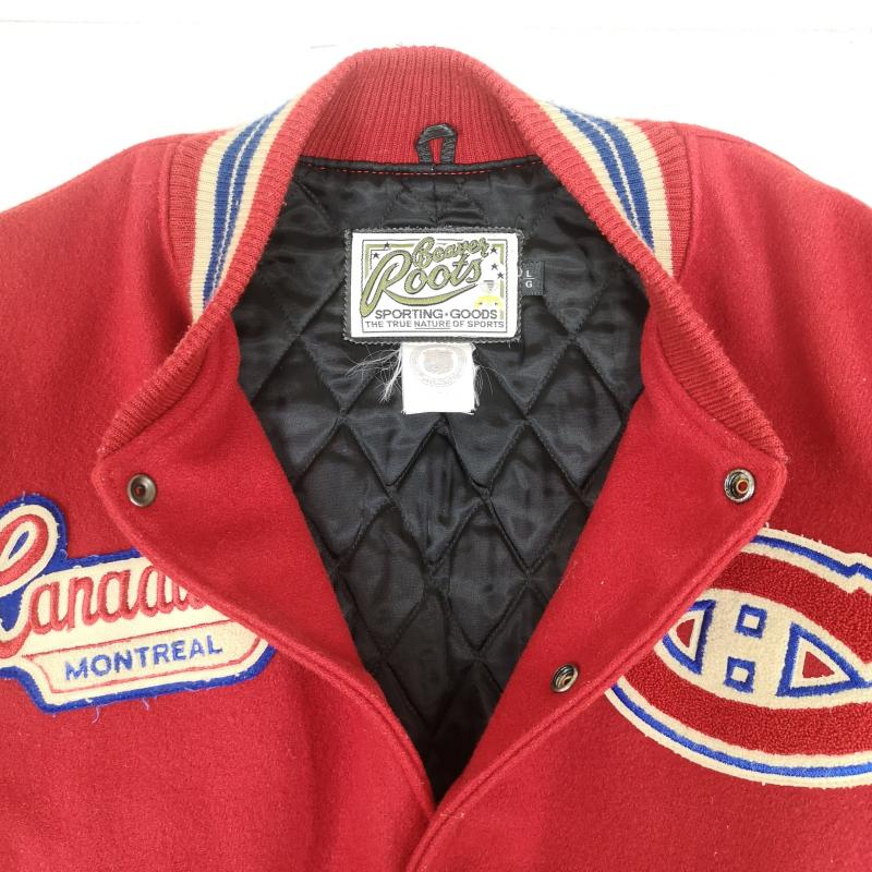 古着 USED ジャケット、上着 ジャンパー、ブルゾン Beaver Roots NHL Canadiens カナディアンズ アイスホッケー スタジアムジャンパー スタジャン L 赤 / レッド / red メンズ USED 古着 中古 50169081