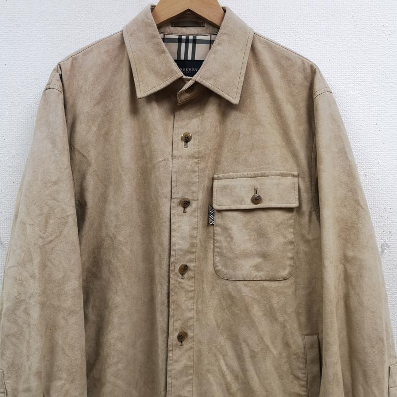 バーバリーロンドン Burberry London ジャケット、上着 ジャンパー、ブルゾン 日本製 ノバチェック フェイク スウェード シャツ ジャケット BBP08-105-46 M ベージュ / ベージュ / beige メンズ USED 古着 中古 50169083