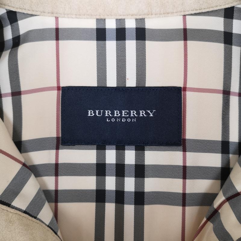 バーバリーロンドン Burberry London ジャケット、上着 ジャンパー、ブルゾン 日本製 ノバチェック フェイク スウェード シャツ ジャケット BBP08-105-46 M ベージュ / ベージュ / beige メンズ USED 古着 中古 50169083