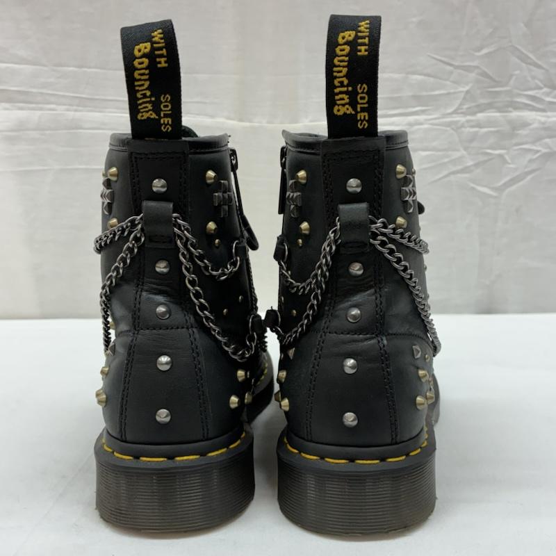 ドクターマーチン Dr.Martens ブーツ ショートブーツ 1460 STUDDED CHAIN LEATHER LACE UP BOOTS スタッズ チェーン レザー レースアップ ブーツ 27776001 UK：7 メンズ USED 古着 中古 50169084