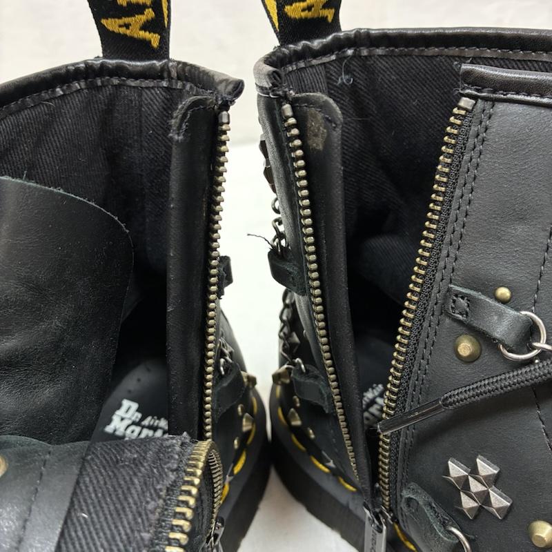 ドクターマーチン Dr.Martens ブーツ ショートブーツ 1460 STUDDED CHAIN LEATHER LACE UP BOOTS スタッズ チェーン レザー レースアップ ブーツ 27776001 UK：7 メンズ USED 古着 中古 50169084