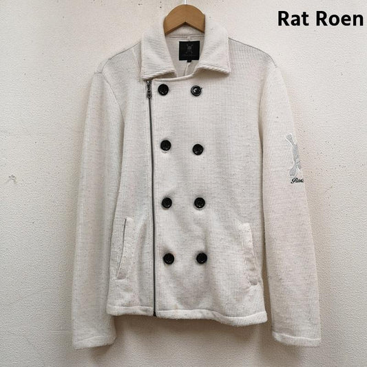 ラットロエン Rat Roen ジャケット、上着 ジャンパー、ブルゾン アシンメトリー ダブルブレスト ニット ライダース ジャケット 161-8007RA M 白 / ホワイト / white メンズ USED 古着 中古 50169085