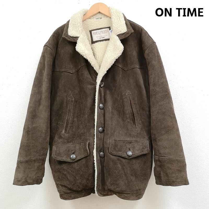 古着 USED ジャケット、上着 ジャンパー、ブルゾン ON TIME スエード レザー ボア ランチ ジャケット 40 茶 / ブラウン / brown メンズ USED 古着 中古 50169088