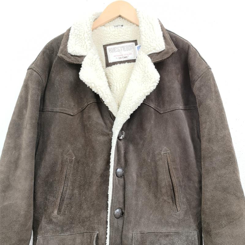 古着 USED ジャケット、上着 ジャンパー、ブルゾン ON TIME スエード レザー ボア ランチ ジャケット 40 茶 / ブラウン / brown メンズ USED 古着 中古 50169088