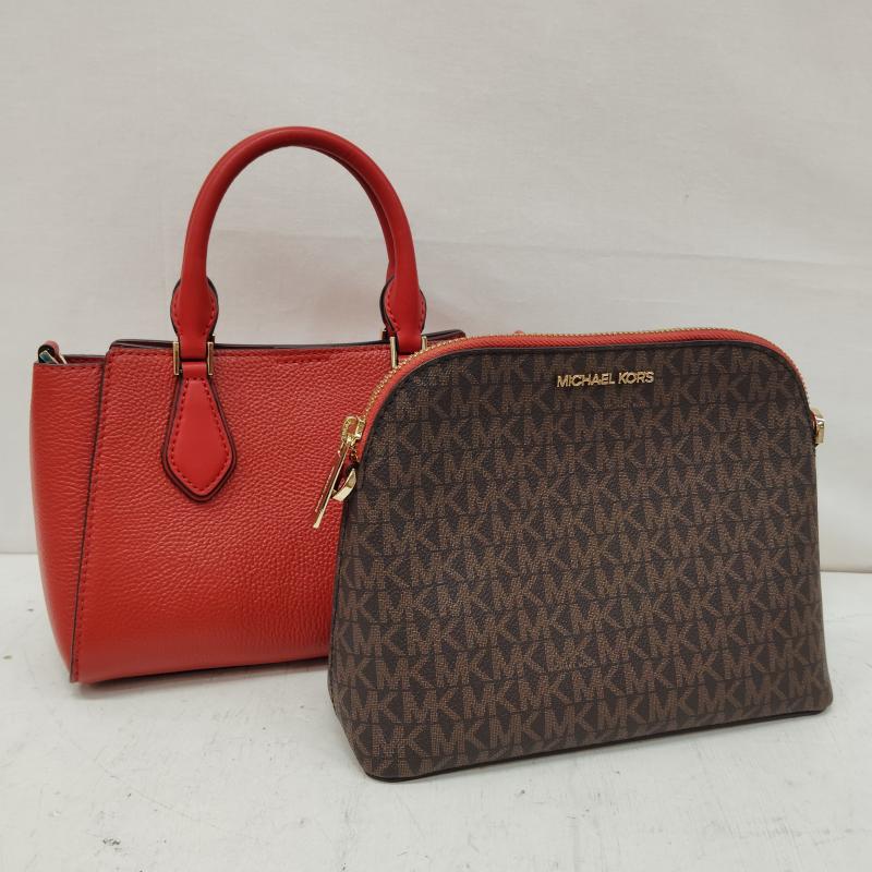 マイケルコース MICHAEL KORS ハンドバッグ ハンドバッグ 2WAY ハンド バッグ ダリア 2in1 サッチェル スモール 35F0GDIC1L - 赤 / レッド / red X 茶 / ブラウン / brown レディース USED 古着 中古 50169091