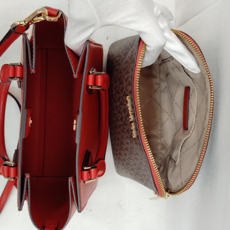 マイケルコース MICHAEL KORS ハンドバッグ ハンドバッグ 2WAY ハンド バッグ ダリア 2in1 サッチェル スモール 35F0GDIC1L - 赤 / レッド / red X 茶 / ブラウン / brown レディース USED 古着 中古 50169091