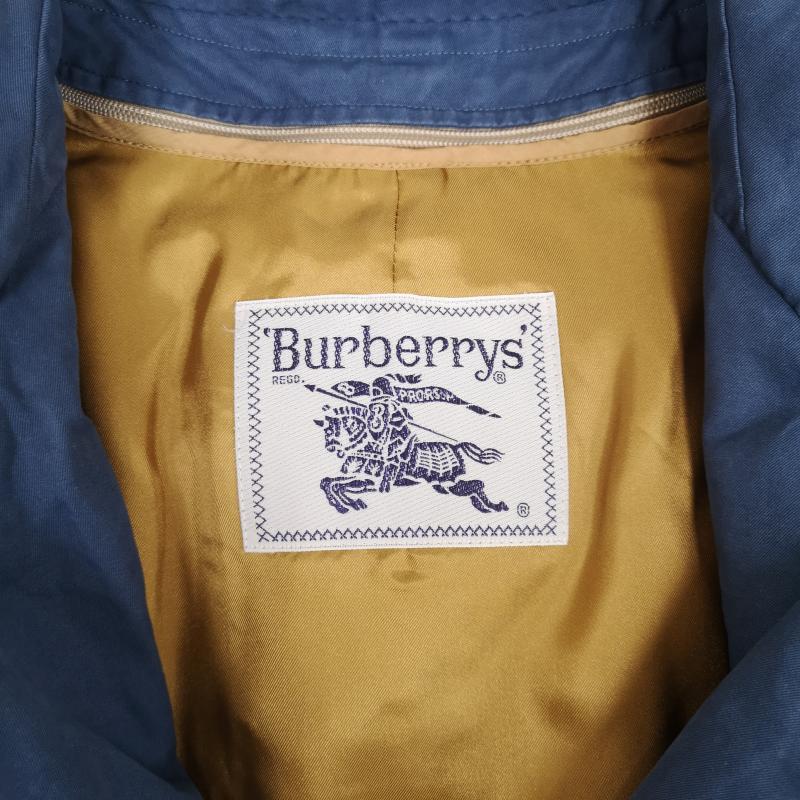 バーバリーズ BURBERRYS コート コート一般 ノバチェック ライナー付き ステンカラー コート 青 / ブルー / blue メンズ USED 古着 中古 50169098