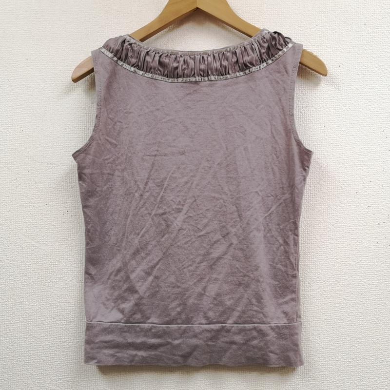 イッセイミヤケ ISSEY MIYAKE タンクトップ タンクトップ 日本製 サテン フリル ギャザー ノースリーブ タンクトップ IM51JK058 2 紫 / パープル / purple レディース USED 古着 中古 50169105