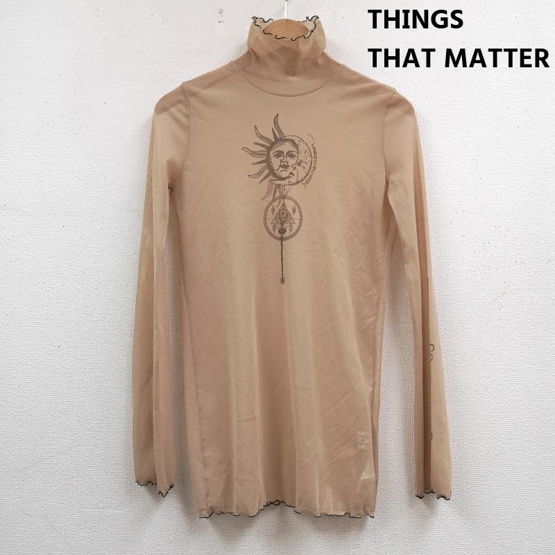 古着 USED カットソー 長袖 THINGS THAT MATTER 日本製 Yin & Yang PRINT TATTOO TOPS 0583TM0152P FREE ベージュ / ベージュ / beige レディース USED 古着 中古 50169106