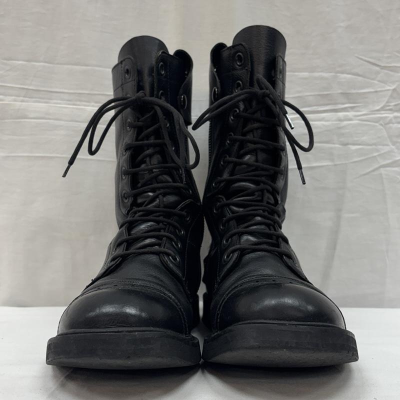 マークジェイコブス MARCJACOBS ブーツ ロングブーツ スタッズ レザー サイドジップ レースアップ ブーツ - 黒 / ブラック / black メンズ USED 古着 中古 50169123