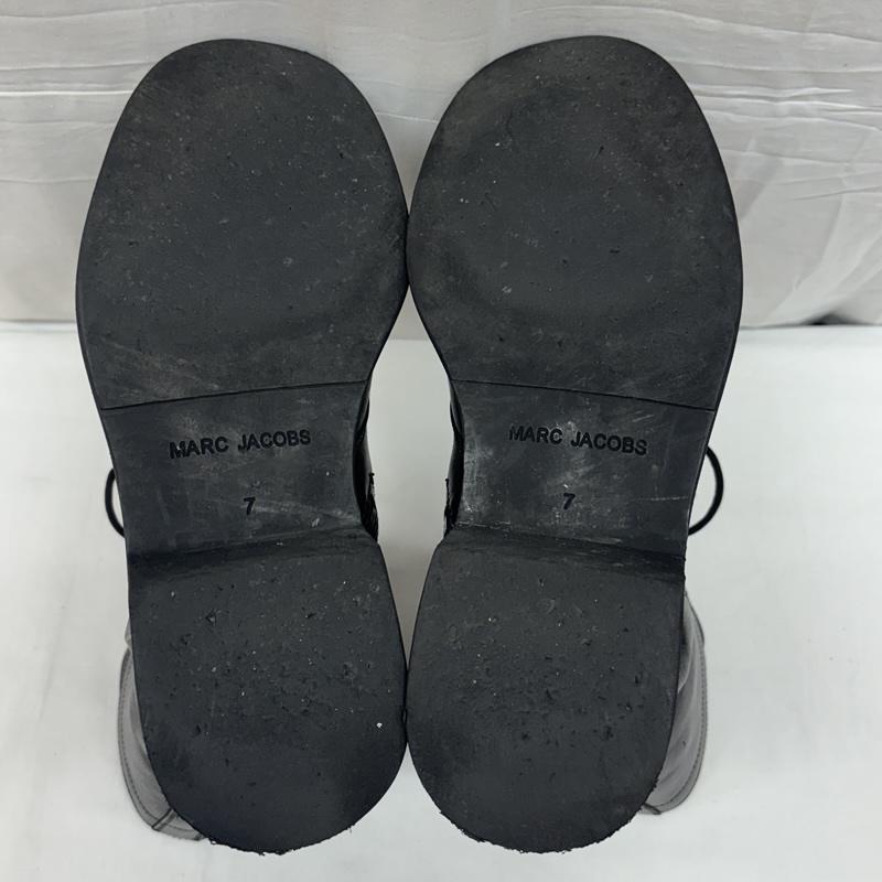 マークジェイコブス MARCJACOBS ブーツ ロングブーツ スタッズ レザー サイドジップ レースアップ ブーツ - 黒 / ブラック / black メンズ USED 古着 中古 50169123