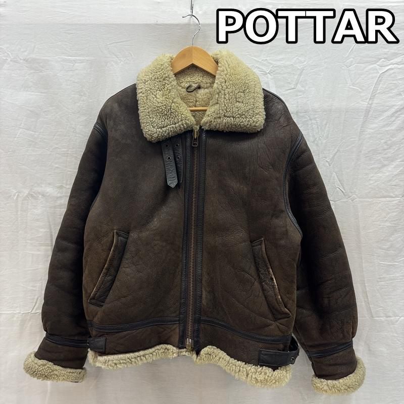 古着 USED ジャケット、上着 フライトジャケット POTTAR B-3 ムートンレザー フライト ボンバー ジャケット M メンズ USED 古着 中古 50169126