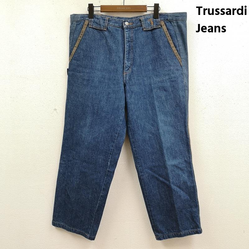 古着 USED パンツ デニム、ジーンズ Trussardi Jeans 90s ボタン ロゴ 刻印 サイド テープ デザイン デニム パンツ 28-8925 52 インディゴ / インディゴ / Indigo メンズ USED 古着 中古 50169136