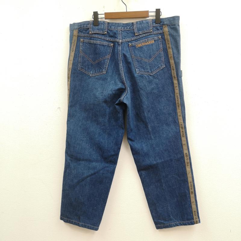 古着 USED パンツ デニム、ジーンズ Trussardi Jeans 90s ボタン ロゴ 刻印 サイド テープ デザイン デニム パンツ 28-8925 52 インディゴ / インディゴ / Indigo メンズ USED 古着 中古 50169136