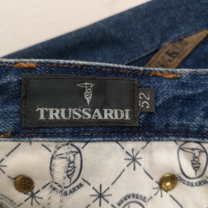 古着 USED パンツ デニム、ジーンズ Trussardi Jeans 90s ボタン ロゴ 刻印 サイド テープ デザイン デニム パンツ 28-8925 52 インディゴ / インディゴ / Indigo メンズ USED 古着 中古 50169136