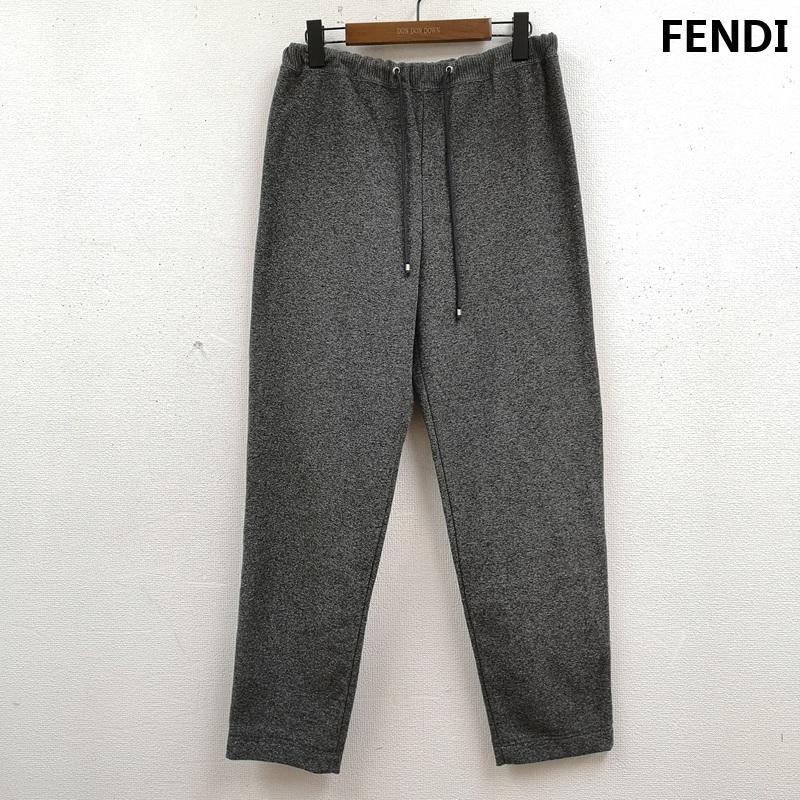 フェンディ FENDI パンツ スラックス イタリア製 ウエストゴム イージー スウェット パンツ 40 灰 / グレー / gray メンズ USED 古着 中古 50169138