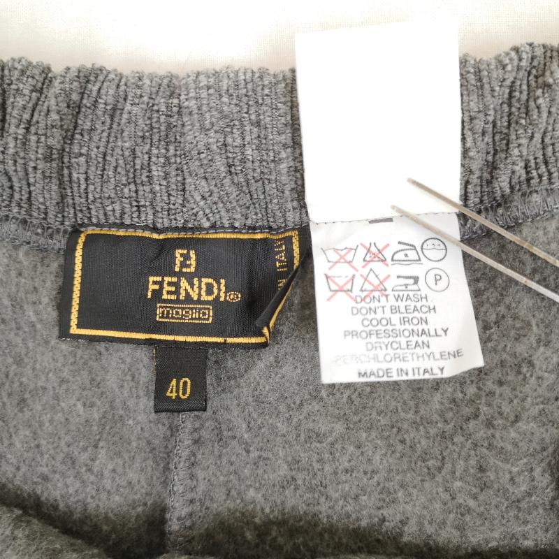 フェンディ FENDI パンツ スラックス イタリア製 ウエストゴム イージー スウェット パンツ 40 灰 / グレー / gray メンズ USED 古着 中古 50169138