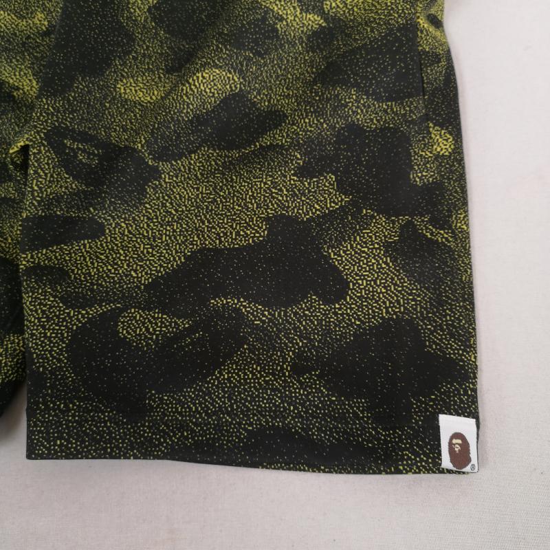 アベイシングエイプ A BATHING APE パンツ ショートパンツ 16SS NOISE CAMO カモ柄 スウェットショート パンツ ショーツ M 黒 / ブラック / black X 黄 / イエロー / yellow メンズ USED 古着 中古 50169143