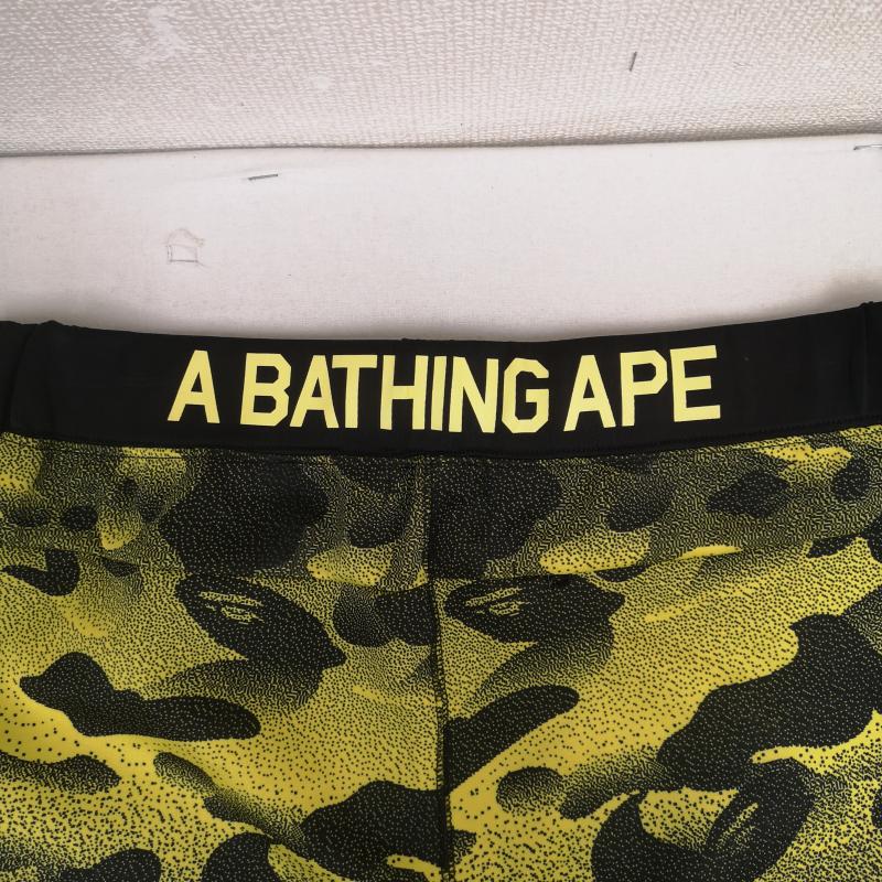 アベイシングエイプ A BATHING APE パンツ ショートパンツ 16SS NOISE CAMO カモ柄 スウェットショート パンツ ショーツ M 黒 / ブラック / black X 黄 / イエロー / yellow メンズ USED 古着 中古 50169143