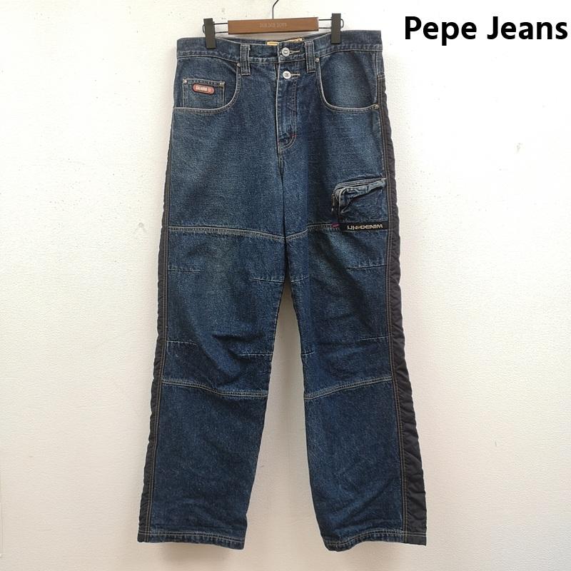 古着 USED パンツ デニム、ジーンズ Pepe Jeans 異素材 ドッキング キルティング バギー デニム パンツ 34 インディゴ / インディゴ / Indigo メンズ USED 古着 中古 50169145