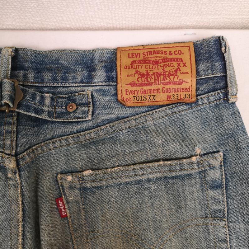 リーバイストラウスアンドコー Levi Strauss & co. パンツ デニム、ジーンズ 日本製 シンチバック 赤耳 BIG E ボタンフライ デニム パンツ 701SXX 33インチ インディゴ / インディゴ / Indigo メンズ USED 古着 中古 50169146