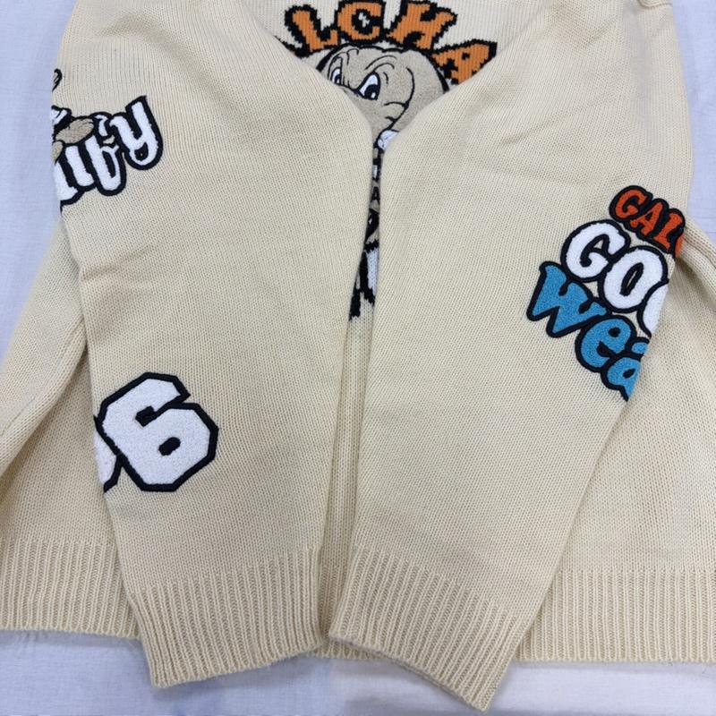 ガルフィー GALFY ニット、セーター 長袖 二代目わんわん 大学セーター クルーネック ニット 両面 ロゴ ワッペン サガラ刺繡 中型犬 L ロゴ、文字 X 刺繍 ナチュラル / ナチュラル / X マルチカラー / マルチカラー / multicolor メンズ USED 古着 中古 50169155