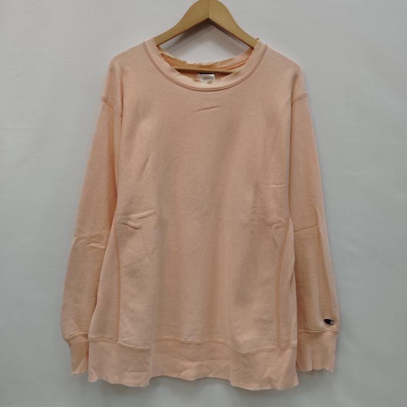 チャンピオン Champion トレーナー 長袖 80s スウェット クルーネック リバース ウィーブ REVERSE WEAVE サーモンピンク 鬼フェード L 桃 / ピンク / pink メンズ USED 古着 中古 50169169