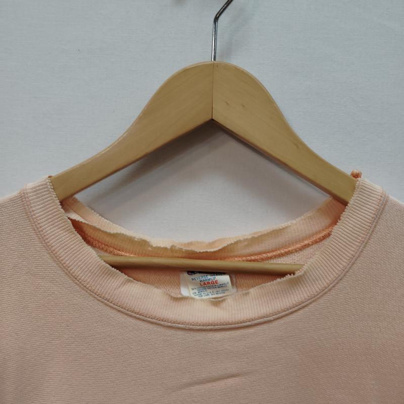 チャンピオン Champion トレーナー 長袖 80s スウェット クルーネック リバース ウィーブ REVERSE WEAVE サーモンピンク 鬼フェード L 桃 / ピンク / pink メンズ USED 古着 中古 50169169