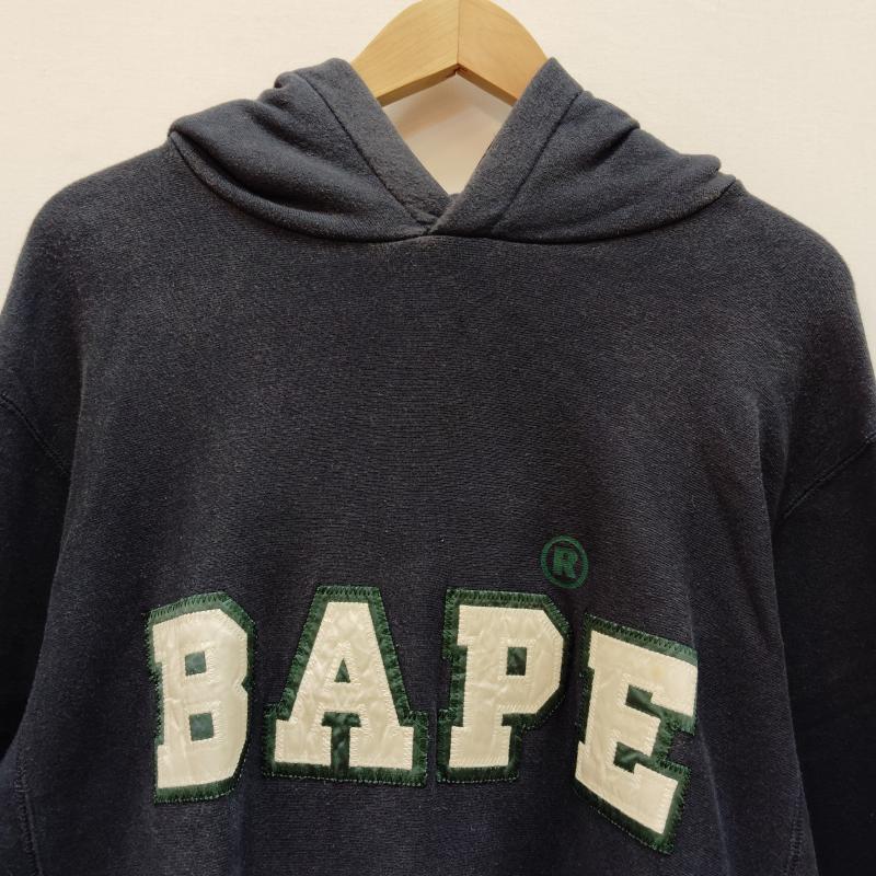 アベイシングエイプ A BATHING APE パーカー 長袖 90s プルオーバー パーカー ロゴ 初期タグ 白タグ M 紺 / ネイビー / navy メンズ USED 古着 中古 50169170