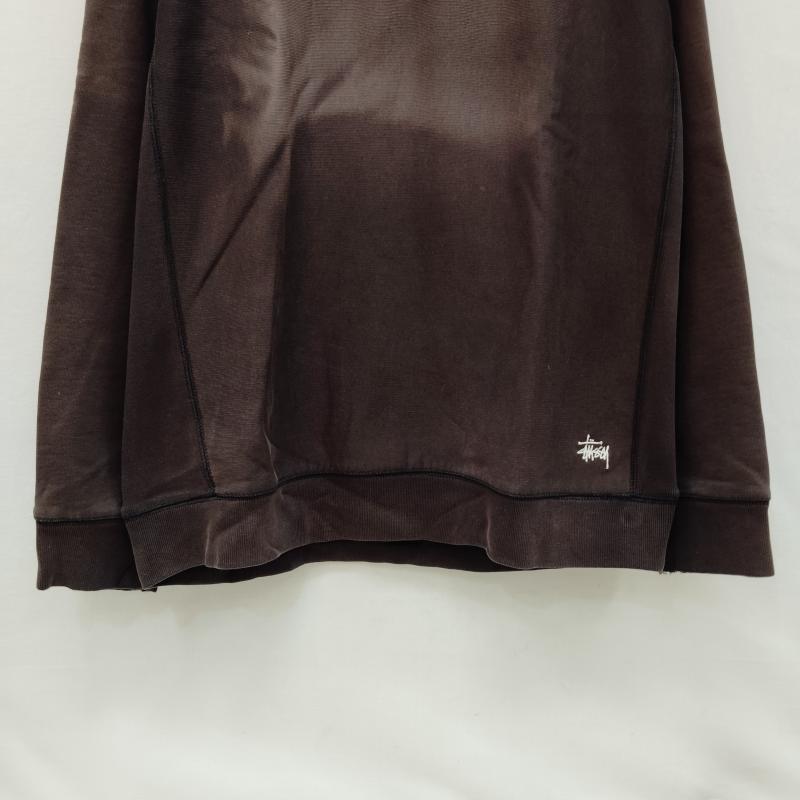 ステューシー STUSSY トレーナー 長袖 90s スウェット ラグラン スリーブ 前Vガゼット付き 鬼フェード XL 茶 / ブラウン / brown メンズ USED 古着 中古 50169171
