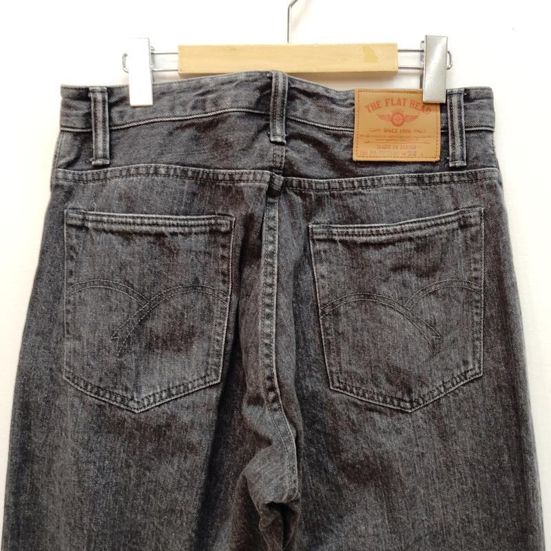 ザ・フラットヘッド The Flat Head パンツ デニム、ジーンズ 12.5oz ワイド テーパード 加工 ブラック デニム パンツ DB003C 34インチ 黒 / ブラック / black メンズ USED 古着 中古 50169179